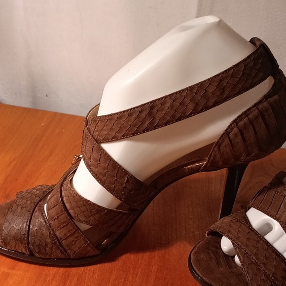 Coach Elegant Brown Strappy Women's Heels Size 8.5 - Picture 3 of 11